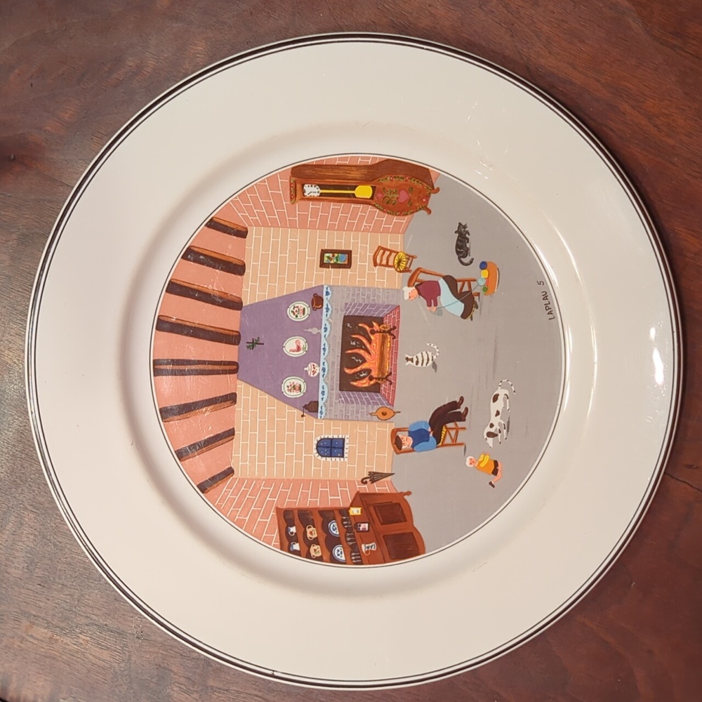 Villeroy & Boch Design Naif Dinner Plate "By the Fireside" (Laplau #5), 10.5 in